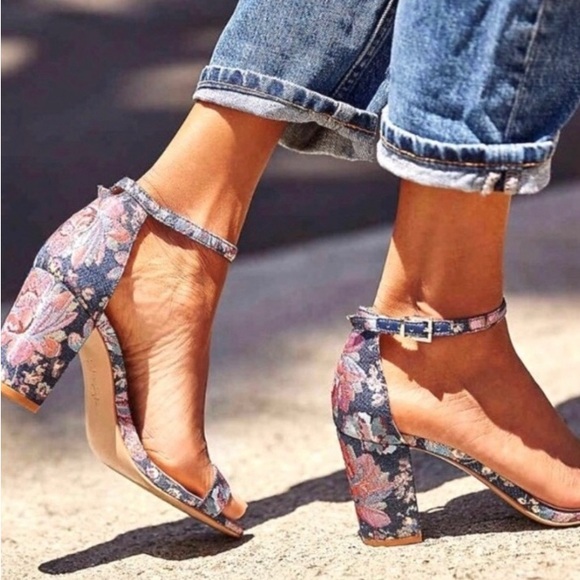 Jessica Simpson JP-Monrae Floral Block Heals Ankle Strap 8.5 - Picture 8 of 9